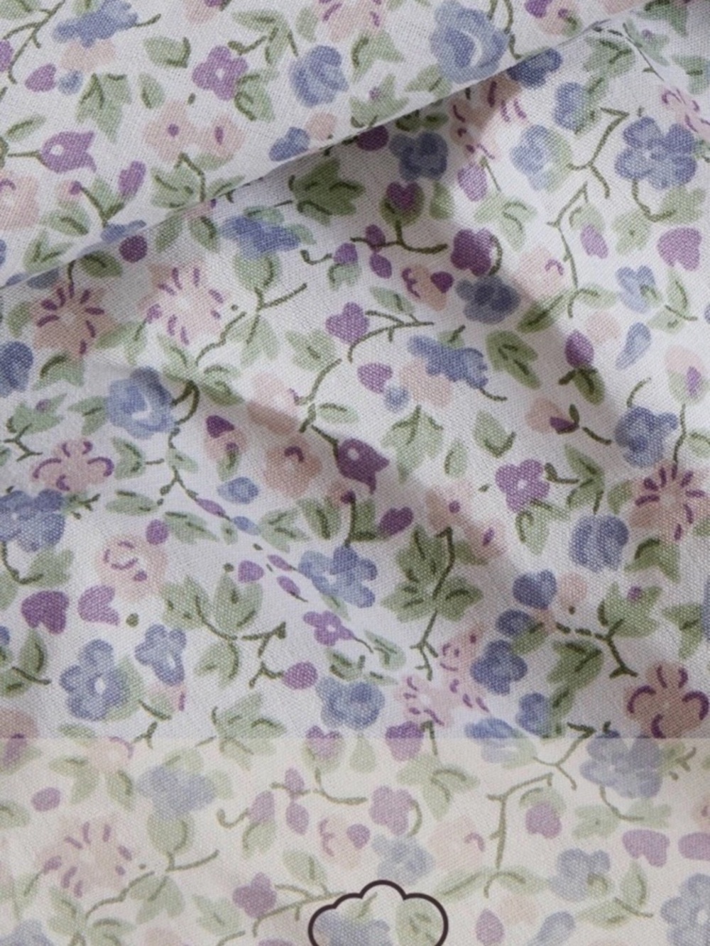 Laura Ashley TWIN Emogene ~ 3 Pc Sheet Set ~ 100% Cotton Percale ~ Purple Floral - Picture 2 of 14